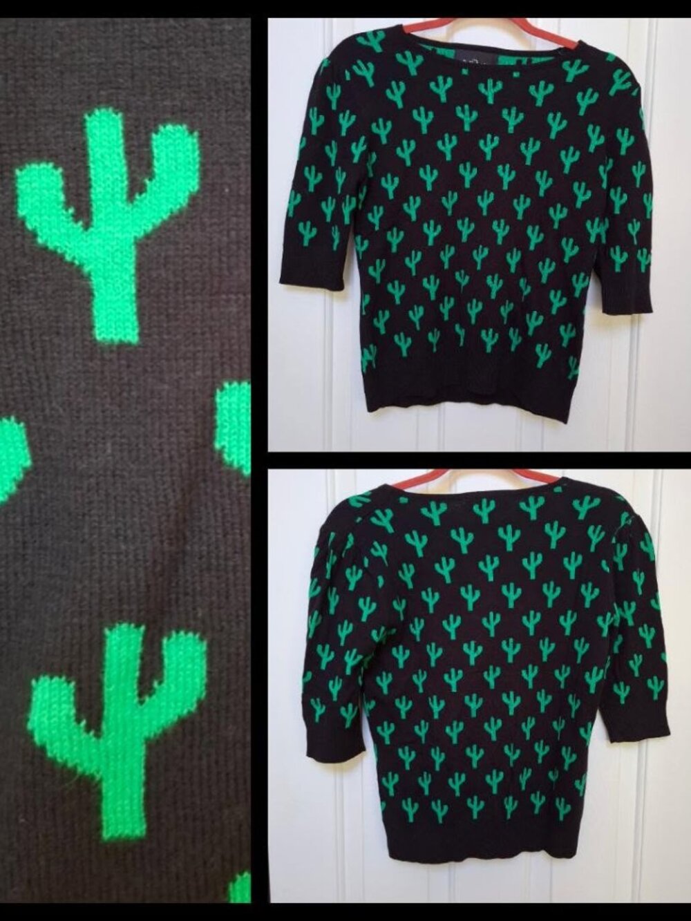 NWT - Collectif Short Sleeve Cactus Sweater Sz M